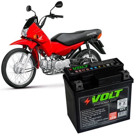 Bateria Moto Pop 100 Volt 5VT Selada 5Ah 12v