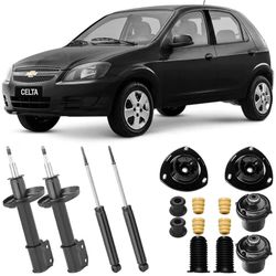 Amortecedores-dianteiros-e-traseiros-Nakata-para-Chevrolet-Celta-2001-a-2014-com-kit-de-montagem-incluido-