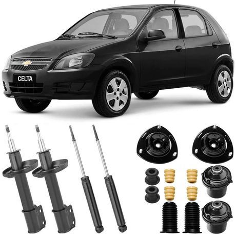 Amortecedores-dianteiros-e-traseiros-Nakata-para-Chevrolet-Celta-2001-a-2014-com-kit-de-montagem-incluido-