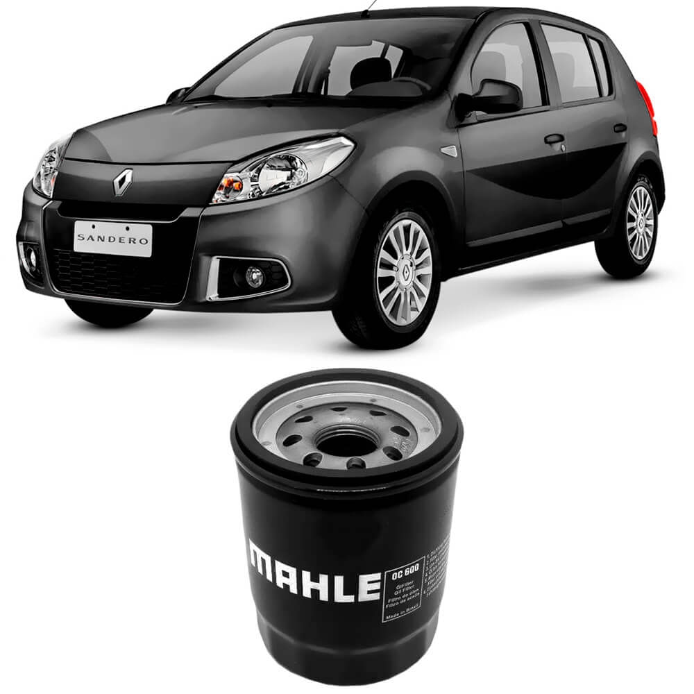 Filtro de óleo MAHLE OC 600 e Renault Sandero 2008-2016