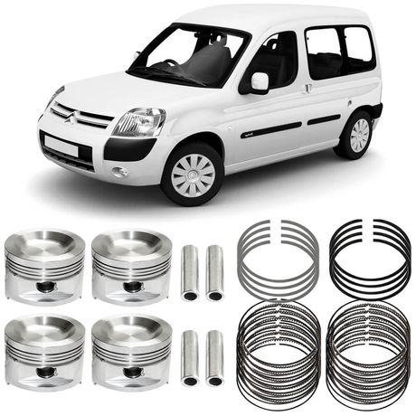 Kit Pistão Anel 0.50 Citroen Berlingo 1.6 2005 a 2007 Gasolina Metal Leve