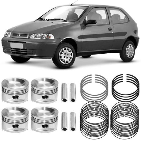 Kit Pistão Anel 0.40 Fiat Palio 1.3 2003 a 2005 Flex Metal Leve