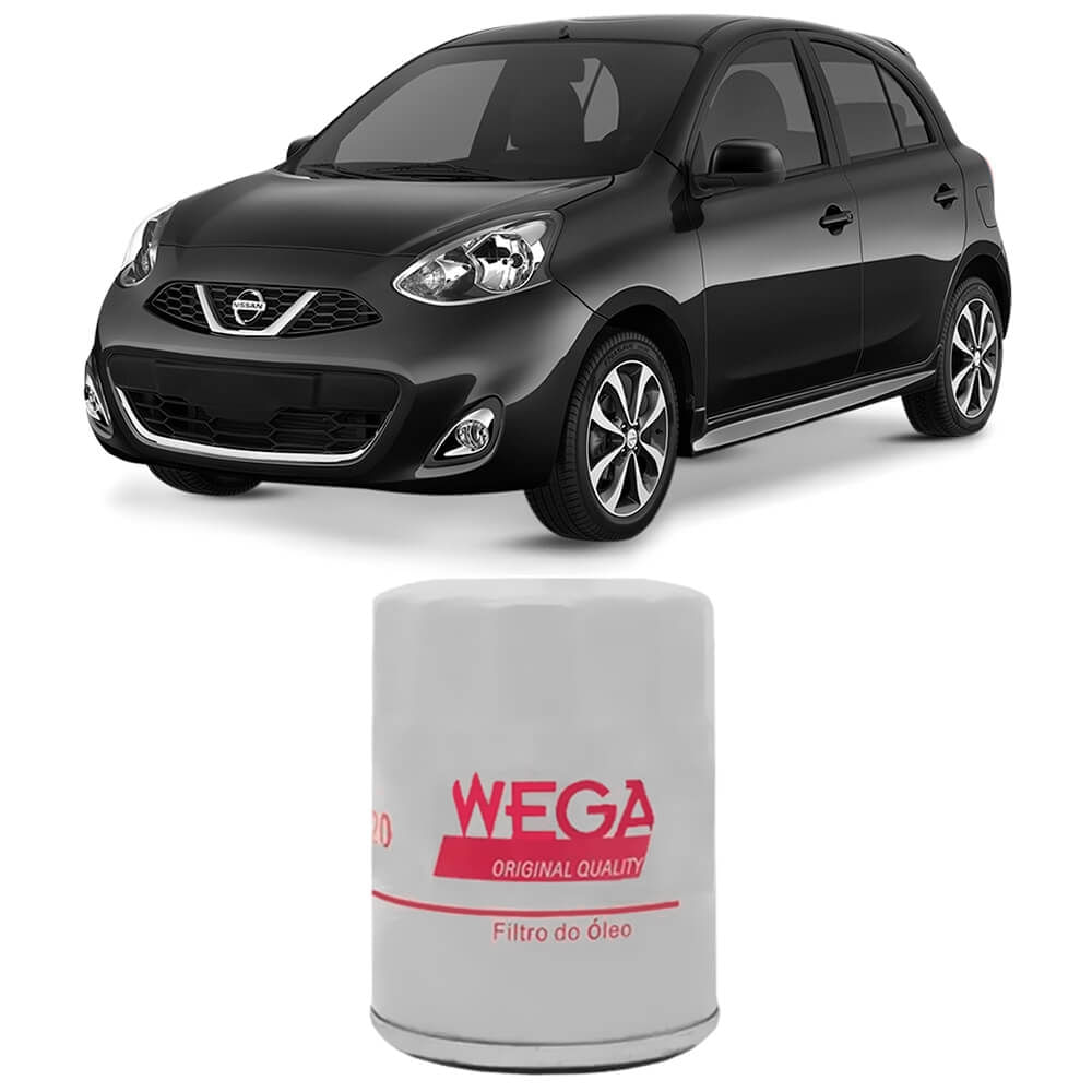 Filtro de óleo Wega para Nissan March 1.6 2012 a 2018