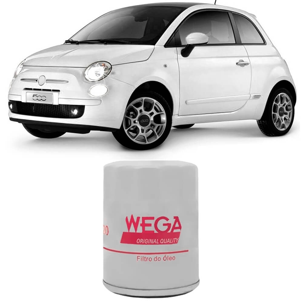 Filtro de óleo Wega branco compatível com Fiat 500 1.4 2009-2012