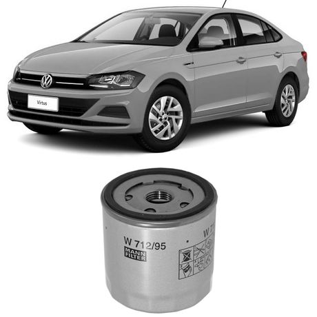 Filtro Óleo Volkswagen Virtus 1.6 2018 a 2019 MANN-FILTER W712/95