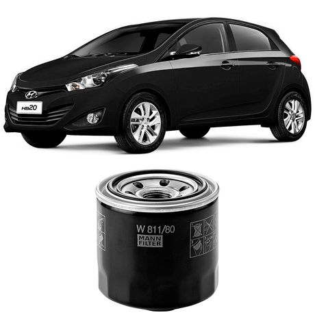 Filtro Óleo Hyundai Hb20 1.6 2013 a 2019 MANN-FILTER W811/80