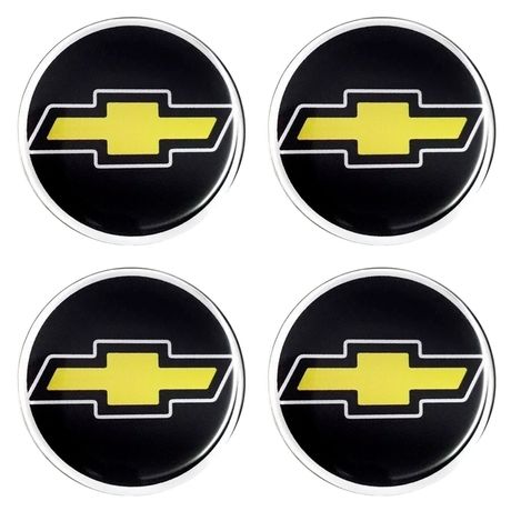 Jogo Emblema Calota Resinada GM 48mm Preto/Dourado O Estradão