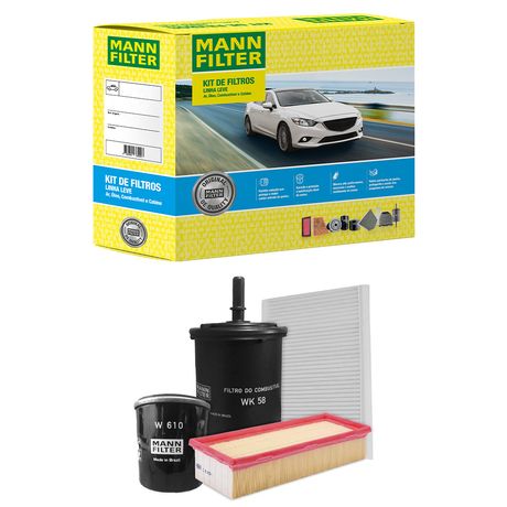 Kit Filtro Fiat Fiorino 1.4 8V Flex 2014 a 2018 MANN-FILTER SP 1 1067-4