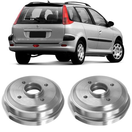 Par Tambor Freio Peugeot 206 207 99 a 2015 Traseiro Com Cubo HF735 Hipper Freios