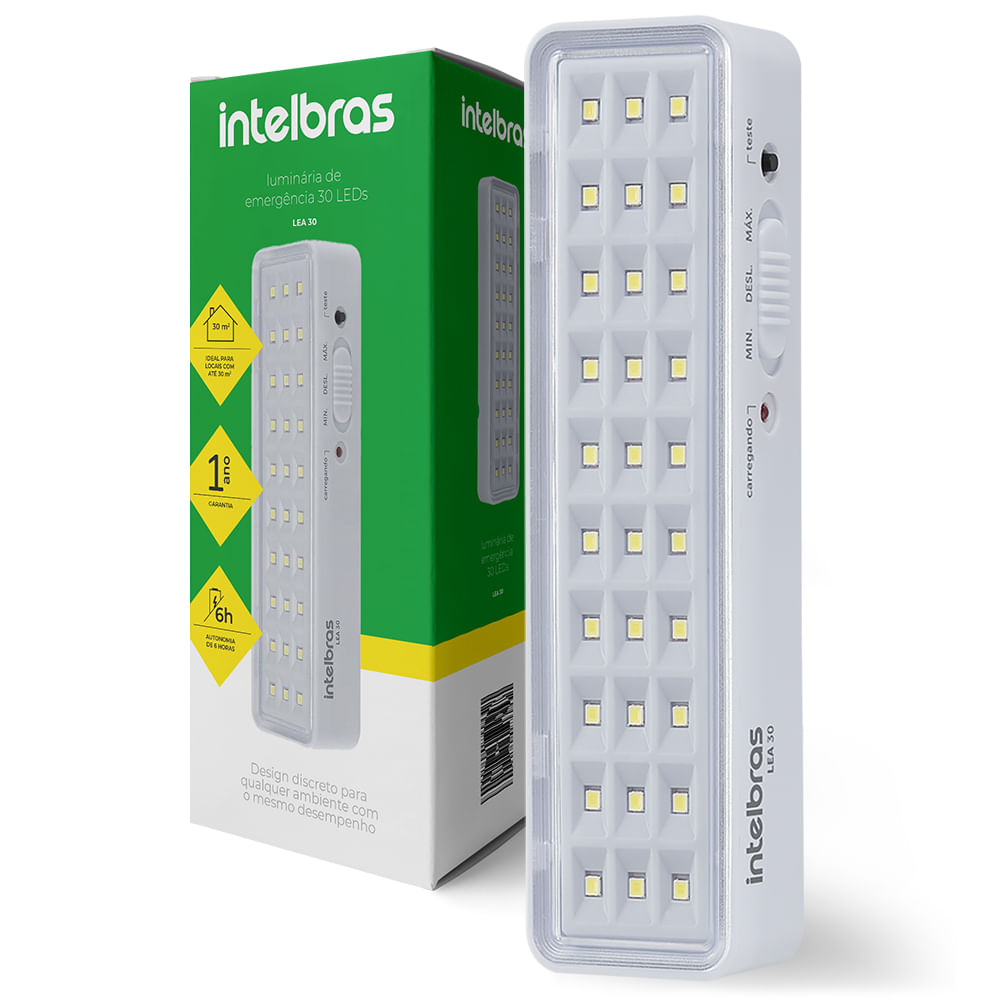 Luminária de Emergência Autônoma LEA 30 Leds Bivolt Intelbras fortbras