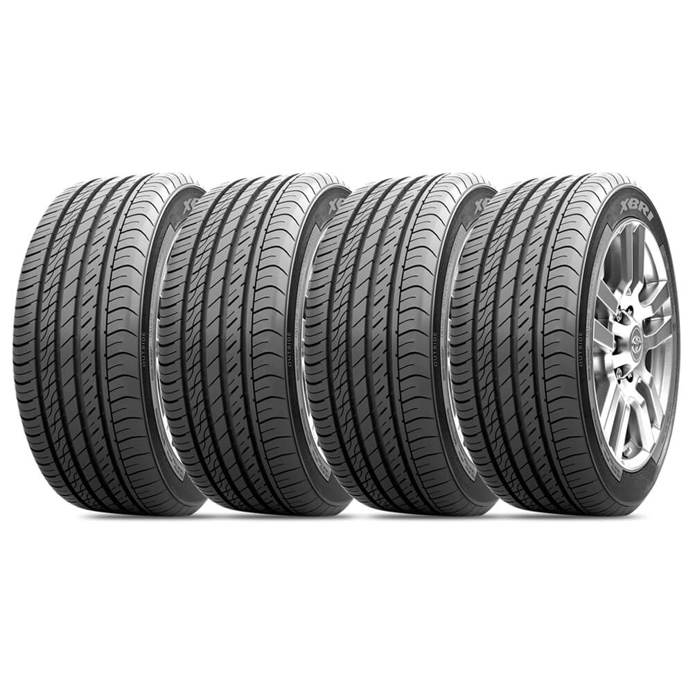 Kit com quatro pneus Xbri Sport Plus Extra Load aro 19, mostrando sulcos simétricos e design robusto