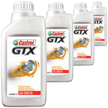 4 Óleo Mineral 20W50 Gtx Anti Borra Castrol Toyota