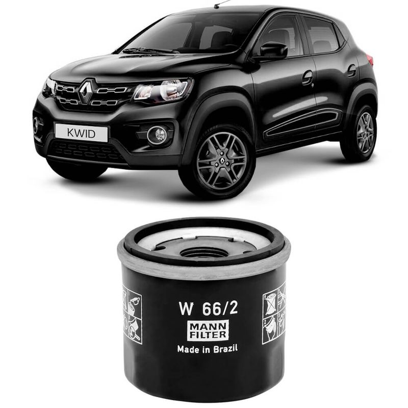 Filtro Óleo Renault Kwid 1.0 12V 2017 a 2019 MANNFILTER W66/2 fortbras