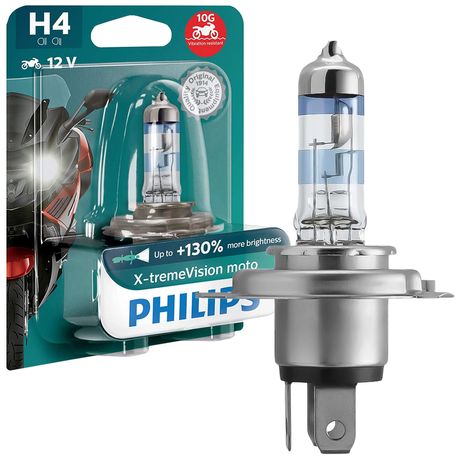 Lâmpada Farol X-TremeVision H4 130% Mais Iluminação 12V 60/55W Philips 12342XVMBW