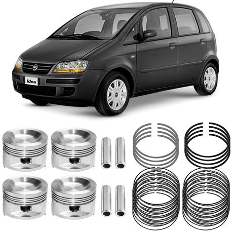 Kit Pistão Anel 0.40 Idea Punto Siena 1.4 2005 a 2015 Flex Metal Leve SPA9222