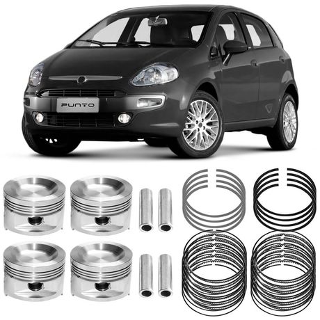 Kit Pistão Anel STD Punto Siena Strada 1.4 8V 2005 a 2021 Flex Metal Leve SPA9222