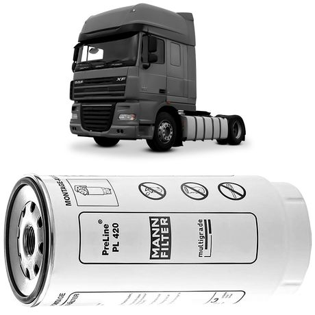 Filtro Separador Racor DAF XF105 FTS 410 MX300S 2013 a 2017 MANN-FILTER PL420X
