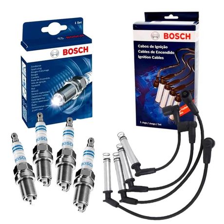 Kit Vela e Cabo Vela de Ignição Fiat Strada Fire 1.3 2003 a 2005 Bosch