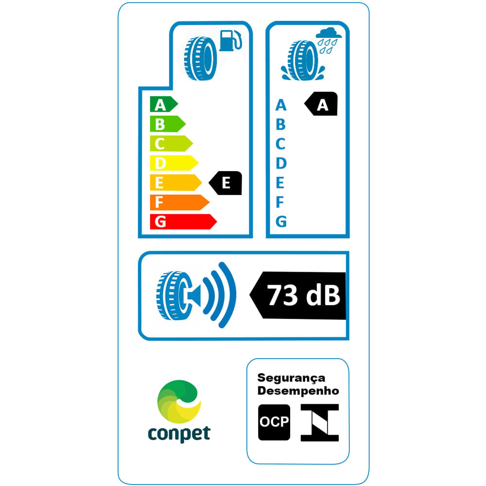 Etiqueta de eficiência do pneu Continental 255/35R19 92Y ContiSportContact 5P mostrando consumo, aderência e ruído
