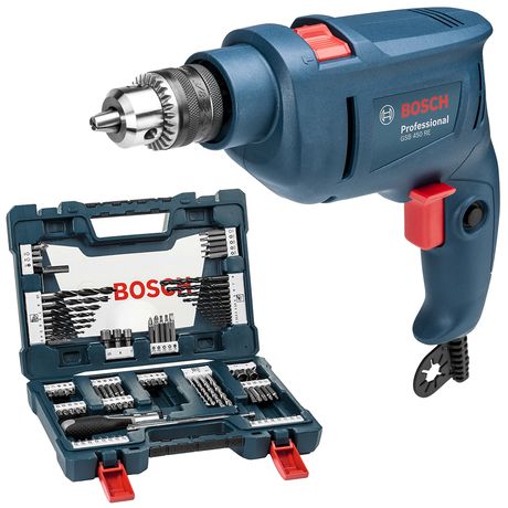 Furadeira GSB 450 RE 127V + Kit Pontas e Brocas V-Line 91 Peças Bosch