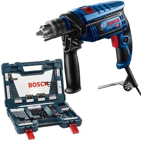 Furadeira GSB 13 RE 220V + Kit Pontas e Brocas V-Line 83 Peças Bosch
