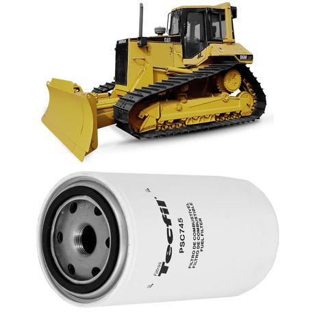 Filtro Combustível Trator Caterpillar D5MLGP D6MLGP Caterpillar 3116 Tecfil PSC745