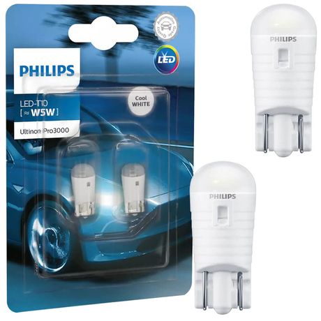 Par Lâmpada Philips Ultinon Pro3000 SI W5W T10 6000k