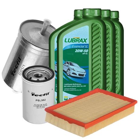 Kit Revisão Óleo 20W50 Lubrax + Filtros Tecfil Gol G1 2.0 GTI Gasolina 89 a 94