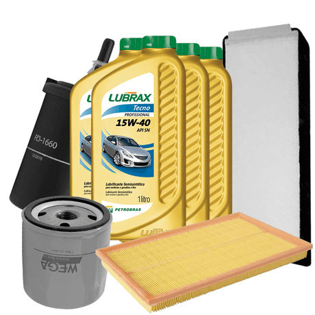 Kit Revisão Óleo 5W30 Lubrax Valora SN Plus + Filtros Wega Montana 1.4 8V 2011 a 2019