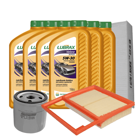 Kit Revisão Óleo 5W30 Lubrax + Filtros Wega Ford Fusion 2.0 16V 2013 a 2022