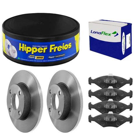 Kit Pastilha Disco Freio Gol G5 2009 a 2012 Dianteiro Sólido Teves Lonaflex