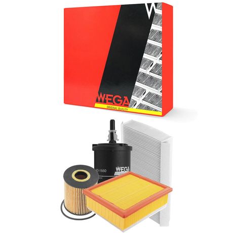 Kit Troca de Filtros Fiat Toro 1.8 16V Flex 2016 a 2021 Wega