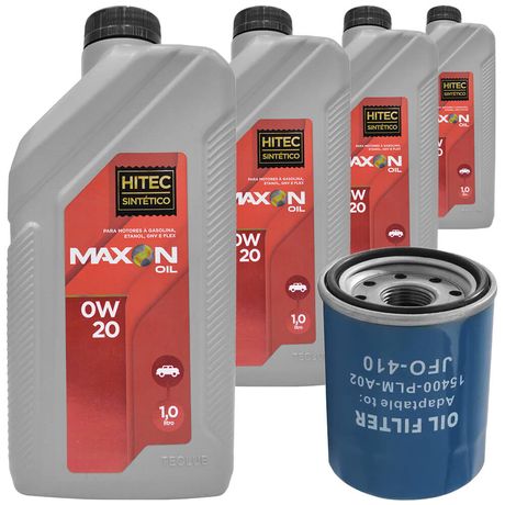 4 Óleo Sintético 0W20 Maxon e Filtro Óleo Wega Civic 1.5 1.8 2.0 Flex 2012 a 2021