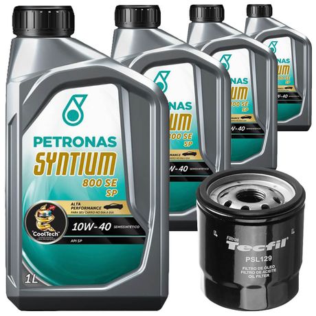 4 Óleo Semissintético 10W40 Petronas e Filtro Oléo Tecfil Etios 1.3 1.5 Flex 2016 a 2021