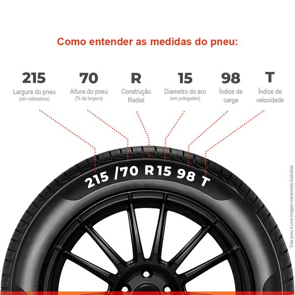 Pneu Aro 15 215/70R15 Durable 98T TL Touring DR01 - Fortbras