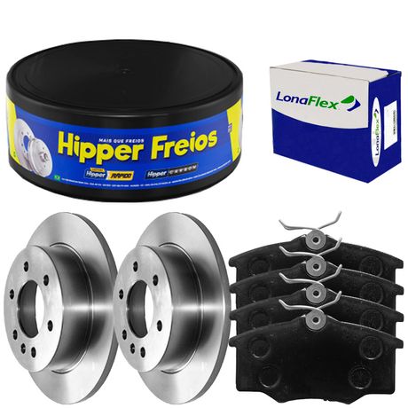 Kit Pastilha Disco Traseiro Solido Audi 100 2.8 90 a 94 Lonaflex Hipper Freios