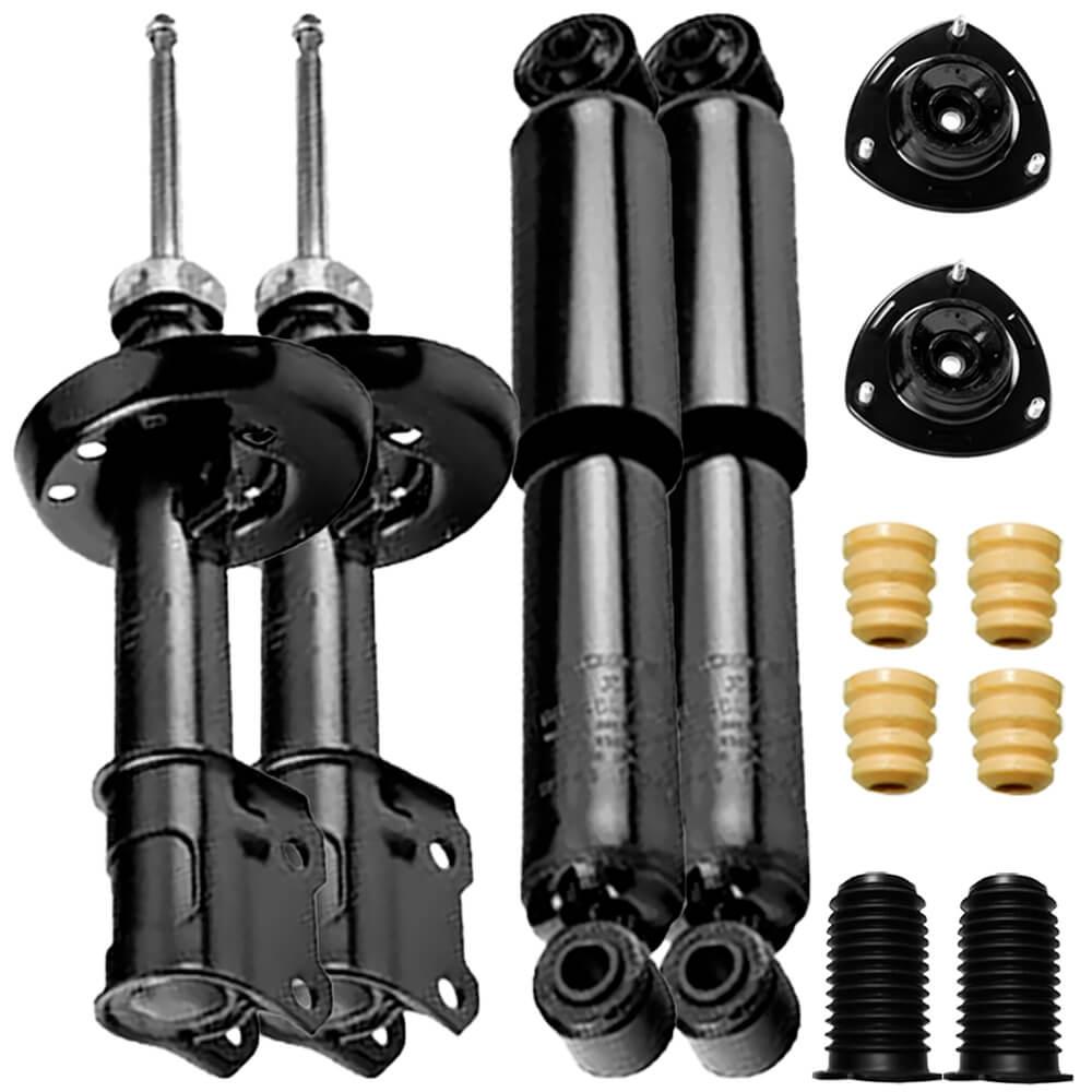 Kit de amortecedores para Zafira 2001 a 2012 exibindo amortecedores e acessórios