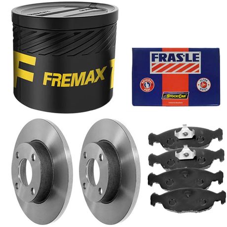 Kit Pastilha Disco Dianteiro Sólido Celta 1.0 8V 2009 a 2014 Fras-le Fremax
