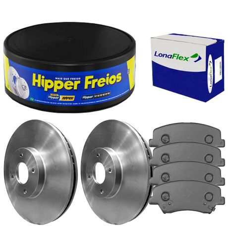 Kit Pastilha Disco Dianteiro Ventilado HB20 1.6 16V 2016 a 2019 Hipper Freios Lonaflex