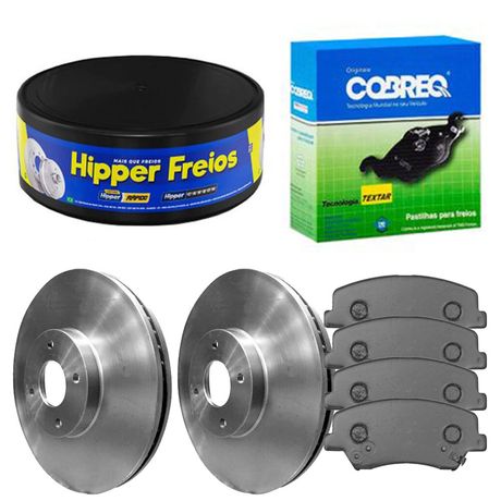 Kit Pastilha Disco Dianteiro Ventilado HB20 1.6 16V 2016 a 2019 Hipper Freios Cobreq