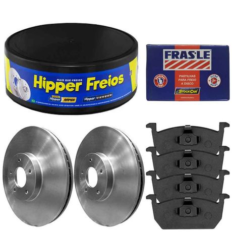 Kit Pastilha Disco Dianteiro Ventilado VW T-Cross TSI 2019 a 2023 Hipper Freios Fras-le