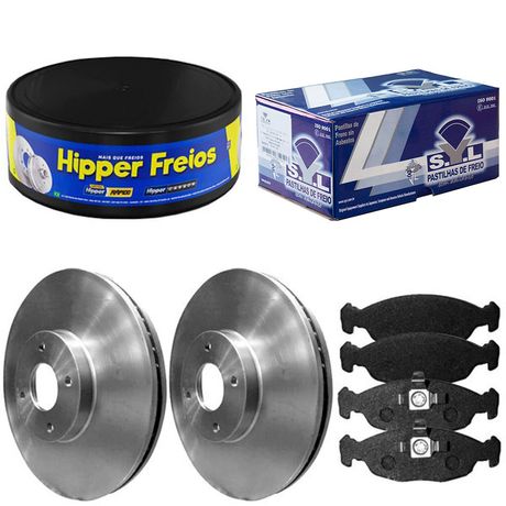 Kit Pastilha Disco Dianteiro Ventilado Prisma 1.0 1.4 2016 a 2019 SYL Hipper Freios