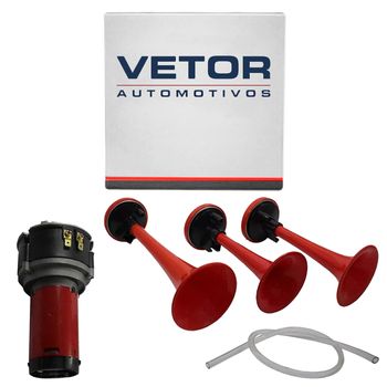 buzina-eletropneumatica-3-cornetas-universal-12v-vermelha-vetor-vt064-hipervarejo-2