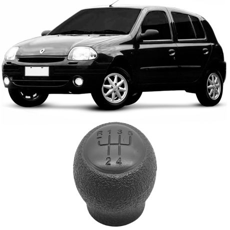 Manopla Bola Câmbio Renault Clio 2000 a 2004 5 Marchas Cinza Ré Para Frente