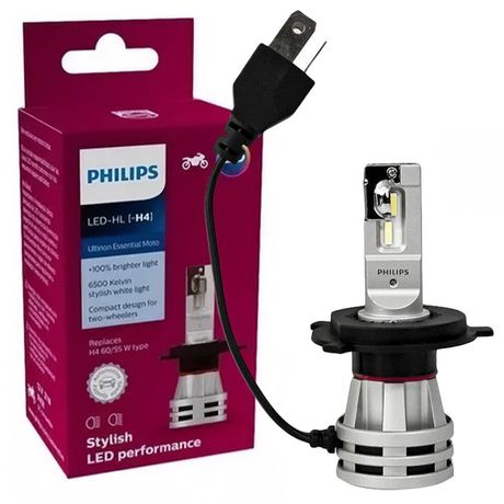 Lâmpada Philips Led Moto Ultinon X1 H4 12V 55/60W 6500K Farol