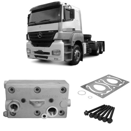 Reparo Compressor Ar Mercedes Benz Atron 1635S Axor 2041 4144 Com Cabeçote Wabco