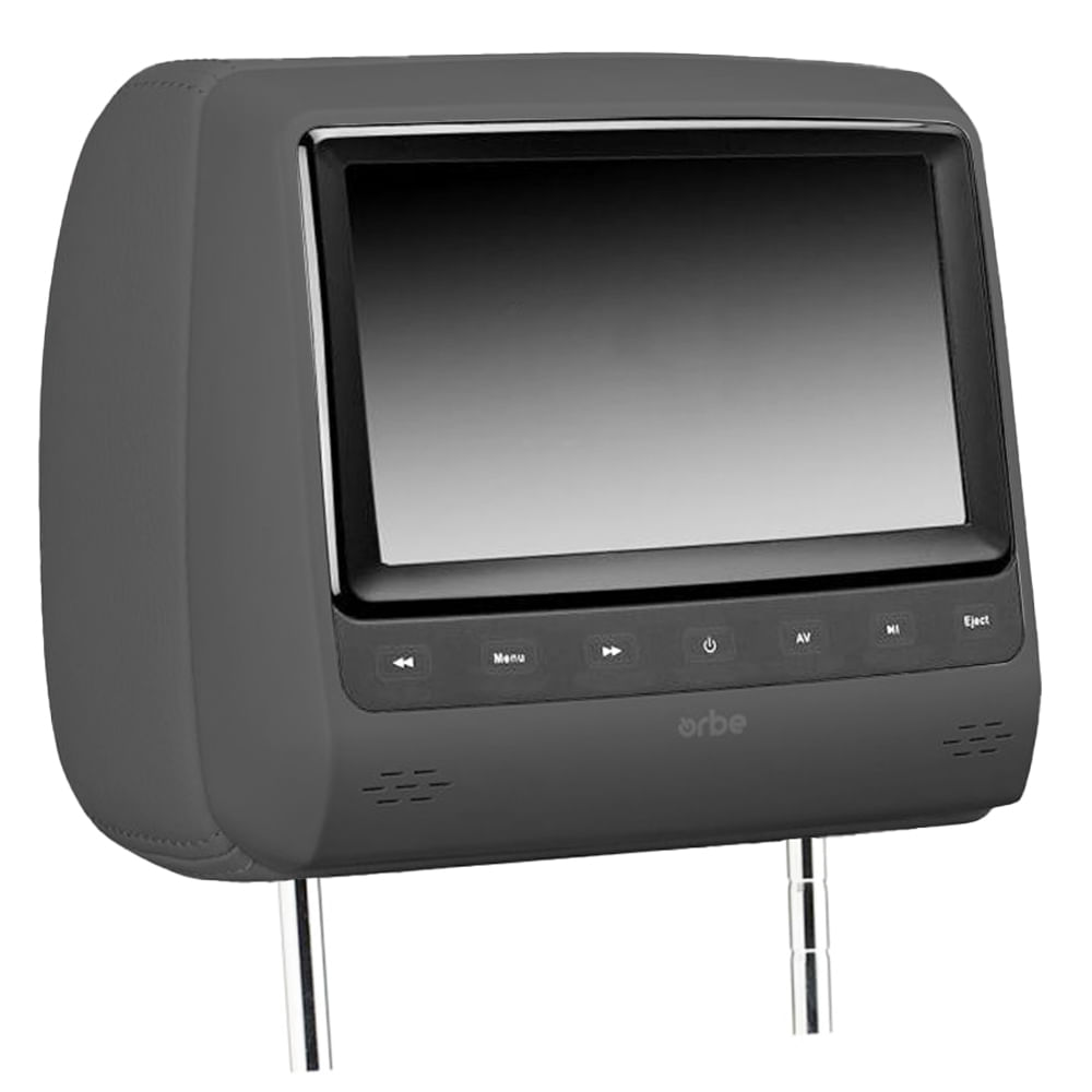 Encosto de cabeça com tela LCD 7 polegadas grafite Orbe 1065