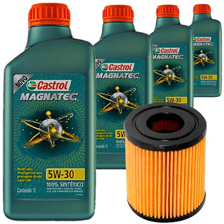 4 Óleo Sintético Castrol 5W30 e Filtro Óleo Tecfil Linea 1.8 16V Flex 2012 a 2016