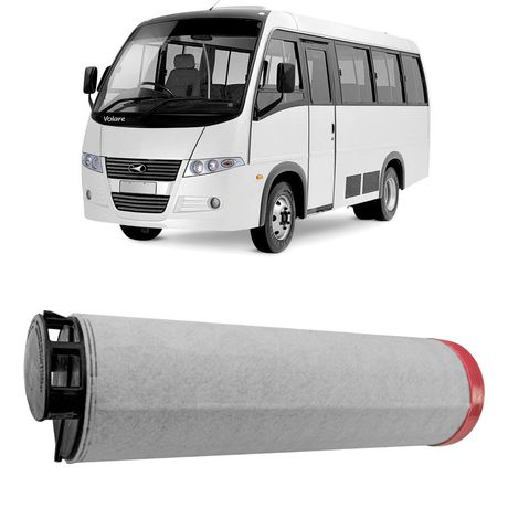 Filtro Ar Secundário Agrale Ônibus Volare MWM 2000 a 2012 WEGA WAP-606/S