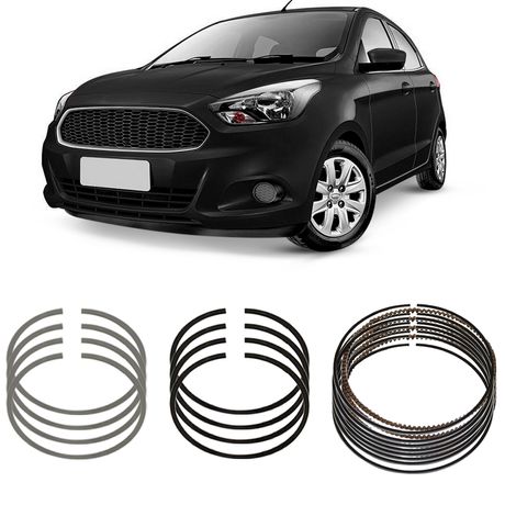 Jogo Anel Segmento 1.00 Ford Ka 1.0 12V 2014 a 2022 Flex Mahle PR9245